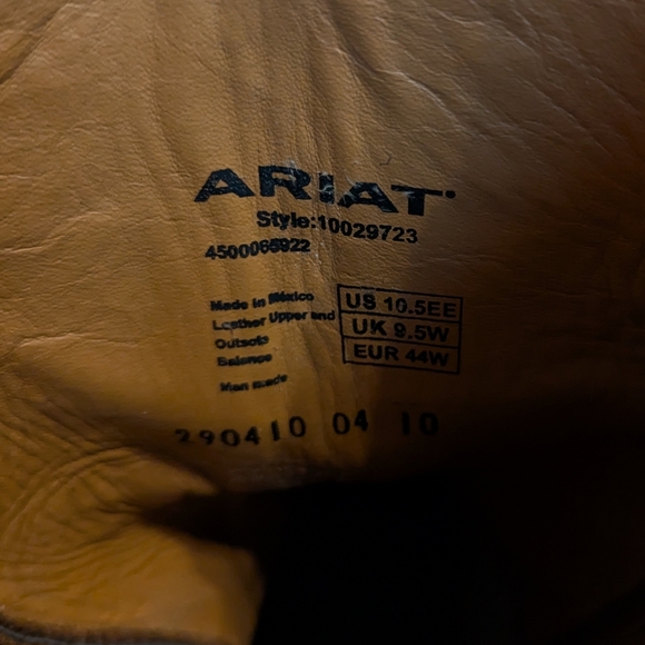 Ariat Circuit R Toe Full Quill Ostrich Brown Boots sz 10.5 EE - Picture 9 of 11